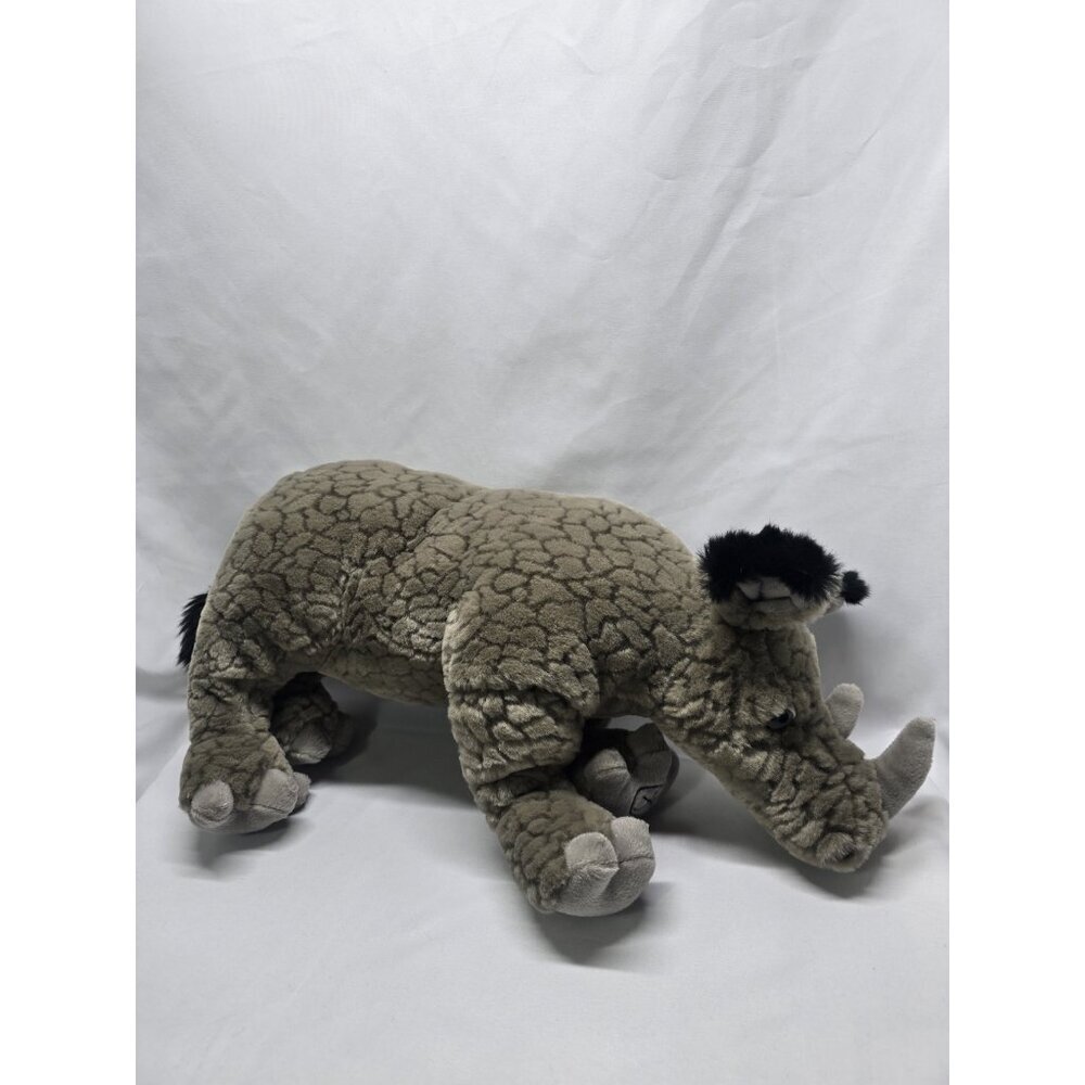 Magnussen Home RARE Gray Rhinoceros Rino Plush Stuffed Animal Toy Home Decor